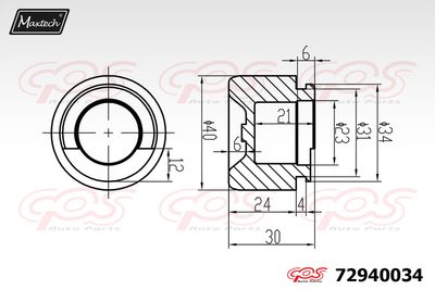 72940034 MAXTECH Поршень, корпус скобы тормоза