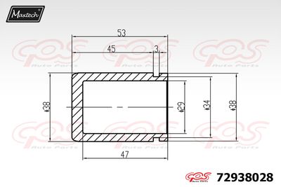 72938028 MAXTECH Поршень, корпус скобы тормоза