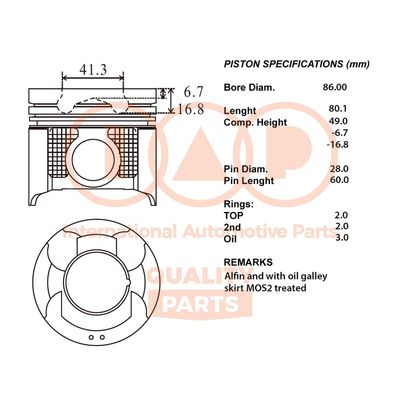 10013104 IAP QUALITY PARTS Поршень