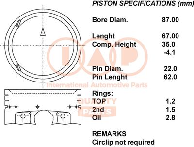 10012059 IAP QUALITY PARTS Поршень