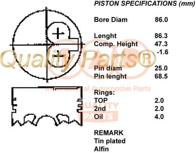 10019013 IAP QUALITY PARTS Поршень