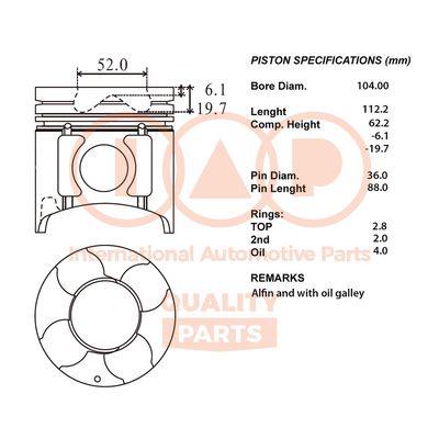 10012106 IAP QUALITY PARTS Поршень