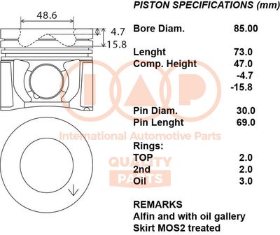 10006062 IAP QUALITY PARTS Поршень