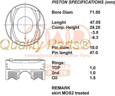 10017009 IAP QUALITY PARTS Поршень