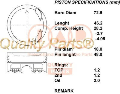 10017113 IAP QUALITY PARTS Поршень