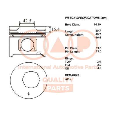 10017047 IAP QUALITY PARTS Поршень