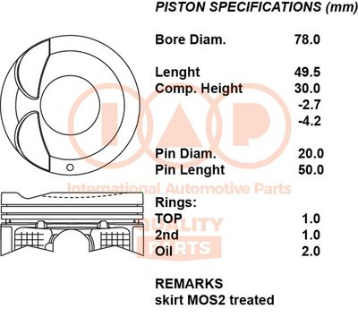 10016102 IAP QUALITY PARTS Поршень