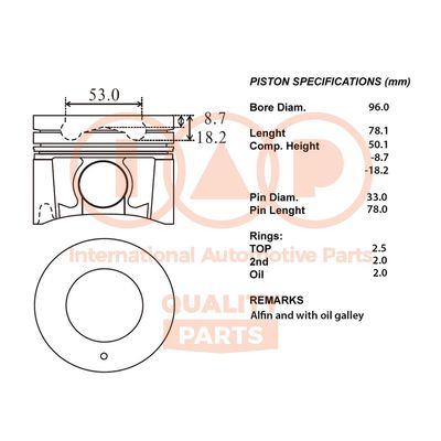 10013036 IAP QUALITY PARTS Поршень