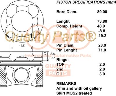 10013152 IAP QUALITY PARTS Поршень