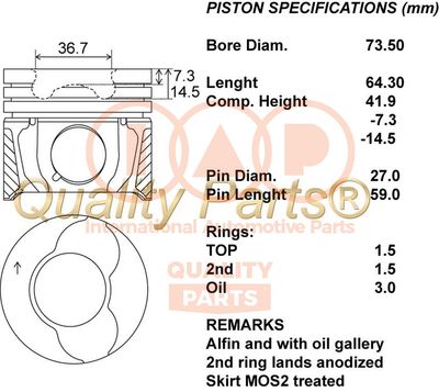 10017104 IAP QUALITY PARTS Поршень