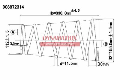 DCS872314 DYNAMATRIX Пружина ходовой части