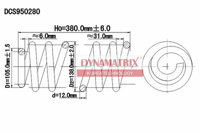 DCS950280 DYNAMATRIX Пружина ходовой части