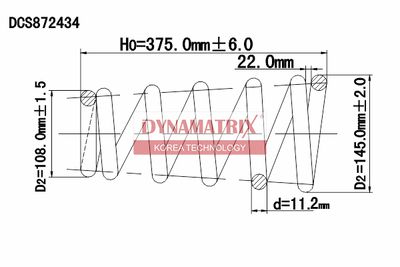 DCS872434 DYNAMATRIX Пружина ходовой части