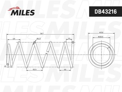 DB43216 MILES Пружина ходовой части