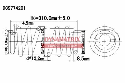 DCS774201 DYNAMATRIX Пружина ходовой части