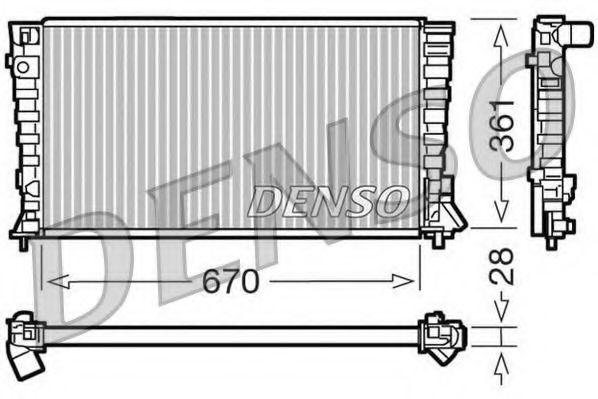 Радиатор системы охлаждения Denso                DRM07020