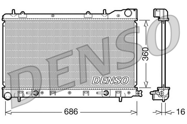 Радиатор системы охлаждения Denso                DRM36001