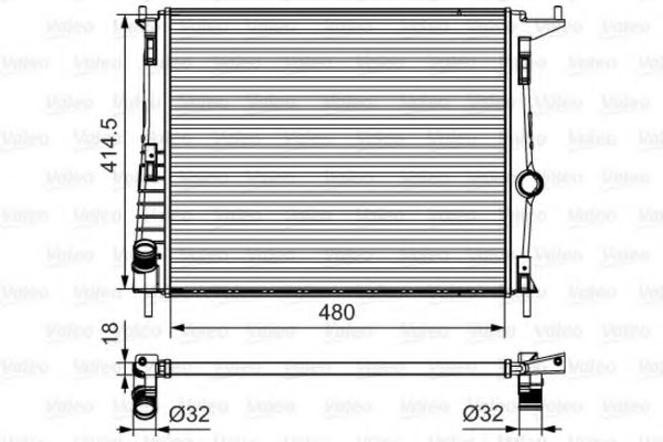 Радиатор водяной системы охлаждения двигателя Valeo                700802
