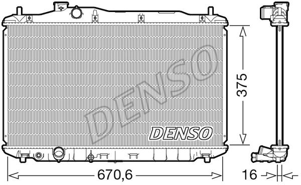 Радиатор системы охлаждения Denso                DRM40105
