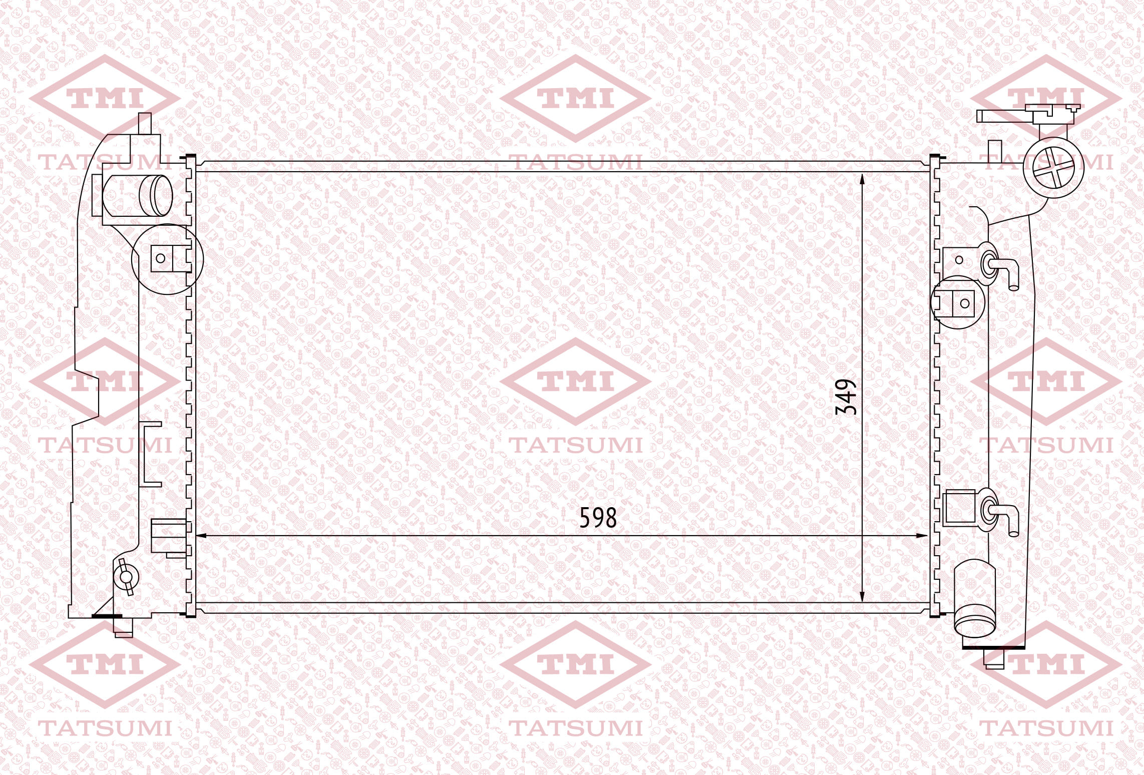 Радиатор системы охлаждения TATSUMI                TGA1034