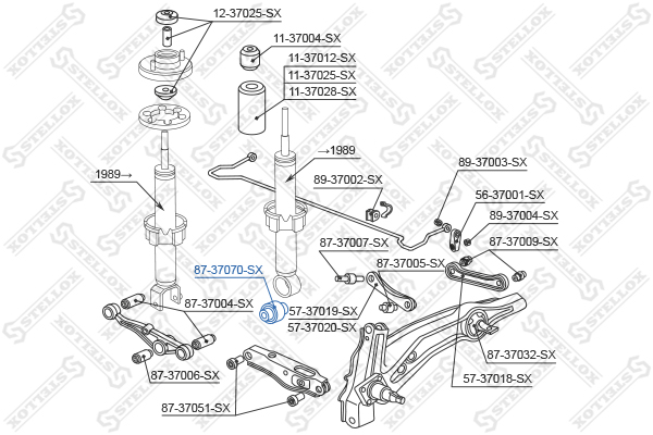 Подвеска, рычаг независимой подвески колеса Stellox                87-37070-SX