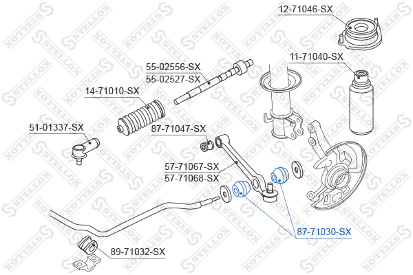 Подвеска, рычаг независимой подвески колеса Stellox                87-71030-SX