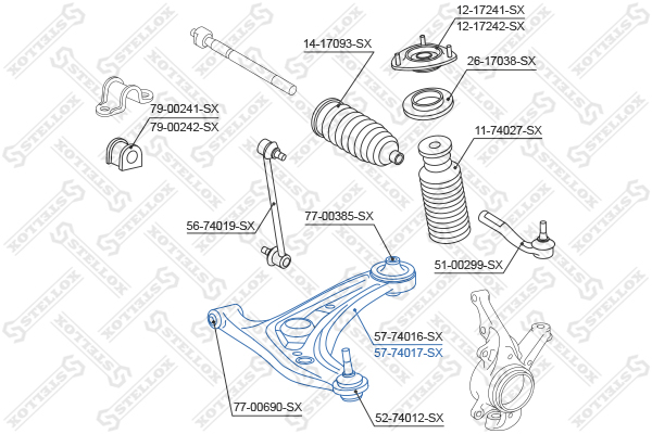 Рычаг подвески Stellox                57-74017-SX