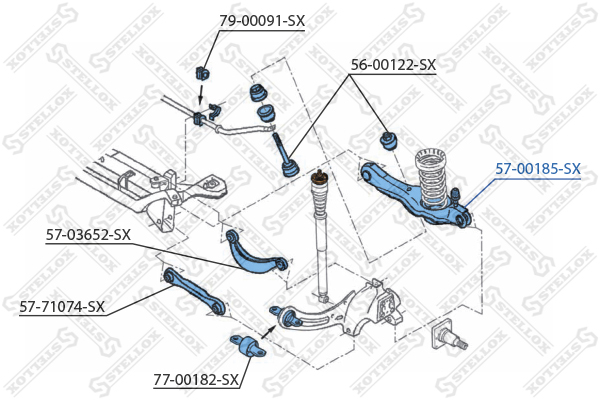 Рычаг задний нижний Stellox                5700185SX