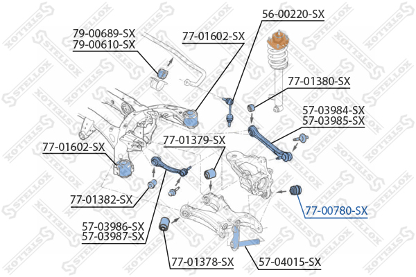 Подвеска, рычаг независимой подвески колеса Stellox                77-00780-SX