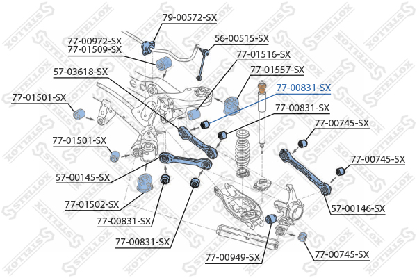 Подвеска, рычаг независимой подвески колеса Stellox                77-00831-SX