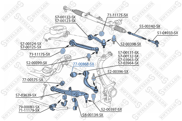 Подвеска, рычаг независимой подвески колеса Stellox                77-00868-SX