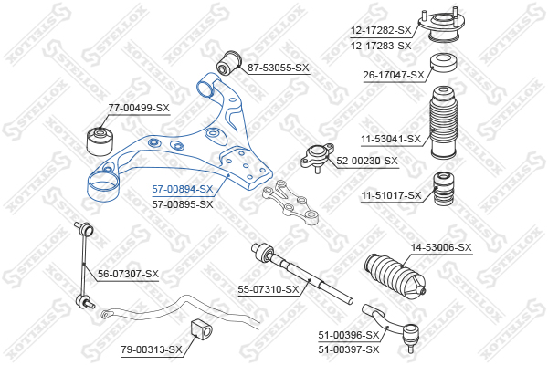 Рычаг независимой подвески колеса Stellox                57-00894-SX