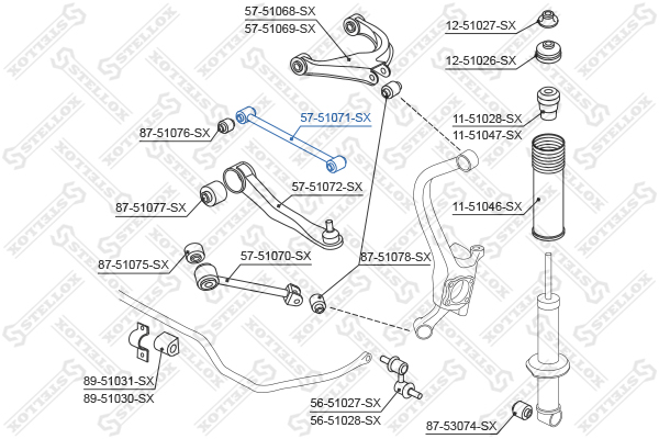 Рычаг независимой подвески колеса Stellox                57-51071-SX