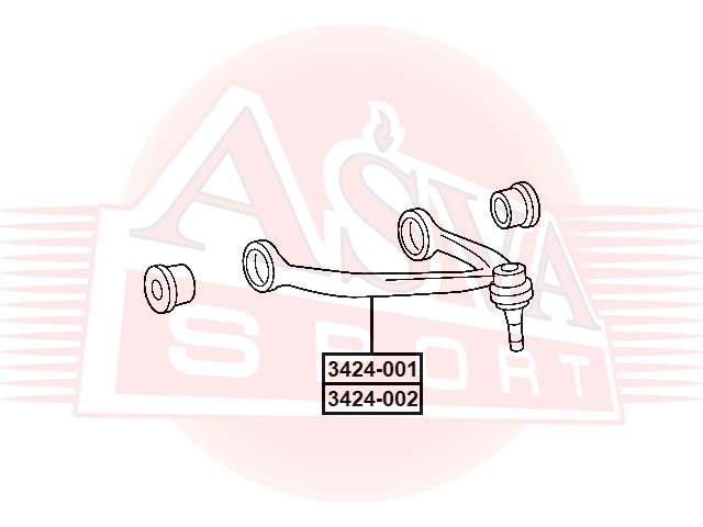 Рычаг подвески верхний | перед прав | Asva                3424-002