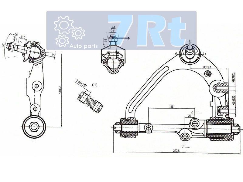 Рычаг верхний с шаров. toyota hiaceregiusace 05- 2WD LH 7RT                DRA24282