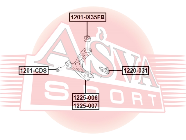 Рычаг подвески Asva                1225-006