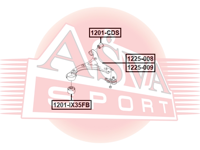 Рычаг подвески Asva                1225-008