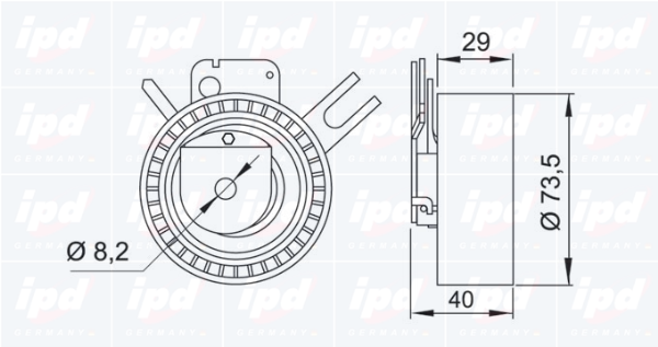 IPD 15-3099 Натяжной ролик, ремень ГРМ