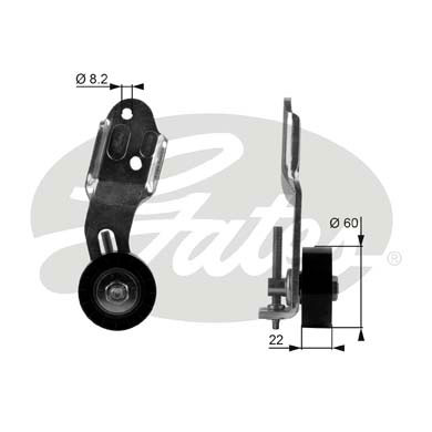 GATES T36108 Натяжной ролик, поликлиновой ремень DriveAlign®