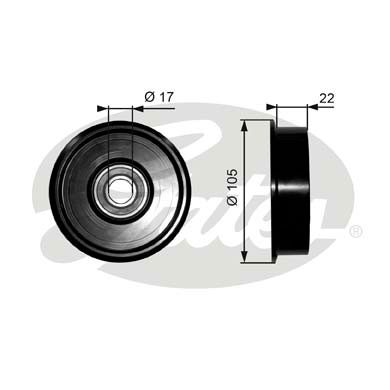 GATES T36228 Натяжной ролик, поликлиновой ремень DriveAlign®