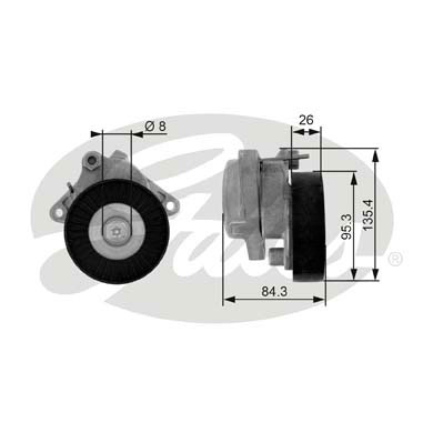 GATES T38174 Натяжной ролик, поликлиновой ремень DriveAlign®