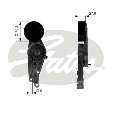 GATES T38207 Натяжитель ремня, клиновой зубча DriveAlign®