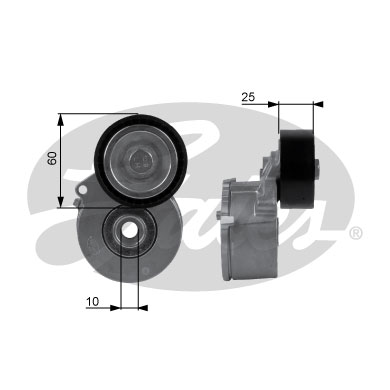 GATES T38236 Натяжной ролик, поликлиновой ремень DriveAlign®