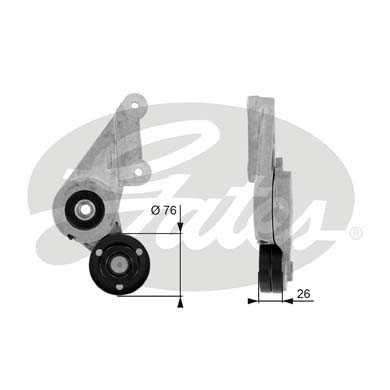 GATES T38304 Натяжной ролик, поликлиновой ремень DriveAlign®