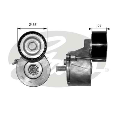 GATES T38371 Натяжной ролик, поликлиновой ремень DriveAlign®