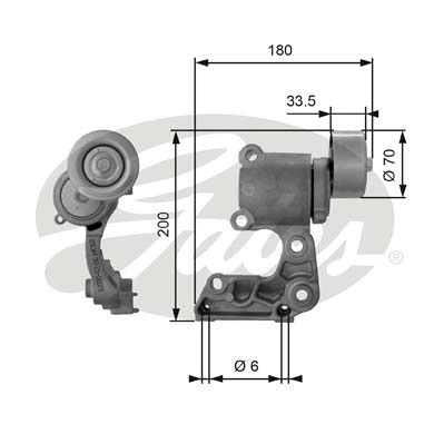 GATES T38410 Натяжной ролик, поликлиновой ремень DriveAlign®