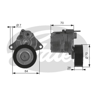 GATES T38415 Натяжной ролик, поликлиновой ремень DriveAlign®