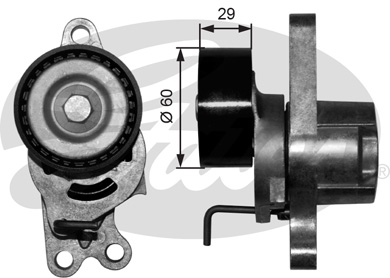 GATES T39055 Натяжной ролик, поликлиновой ремень DriveAlign®