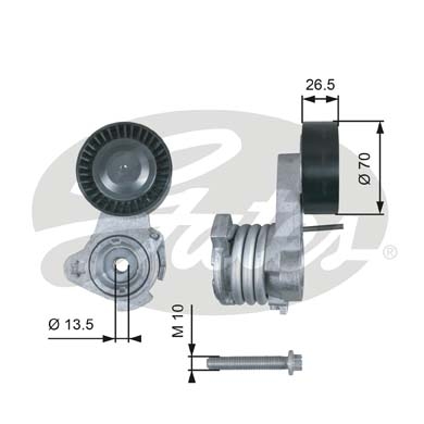 GATES T39112 Натяжной ролик, поликлиновой ремень DriveAlign®