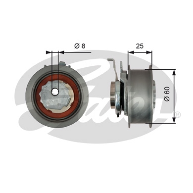 GATES T43247 Натяжной ролик, ремень ГРМ PowerGrip®